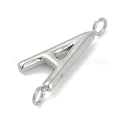 304ステンレススチールレターコネクタチャーム  ステンレス鋼色  文字a  12x5x2mm  穴：1.2mm&nbsp;STAS-M108-01P-01