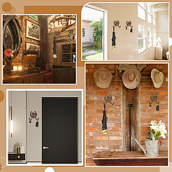 Чугунные крючки для одежды в форме подковы&nbsp;AJEW-WH0696-207B