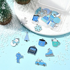 20 шт. 20 стиля подвески из сплава и эмали на зимнюю тематику ENAM-FS0001-97