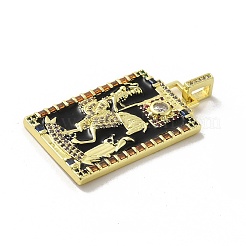 Pendenti in ottone con micro pavé di zirconi e smalto&nbsp;KK-H458-03G-21