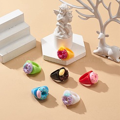 Милое 3d кольцо из смолы на палец RJEW-JR00538-01