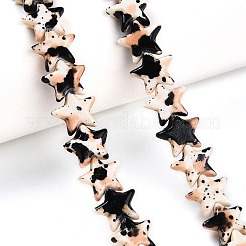 С напылением окрашенные синтетические бирюзовые бусинки&nbsp;UNKW-T001-11K-06