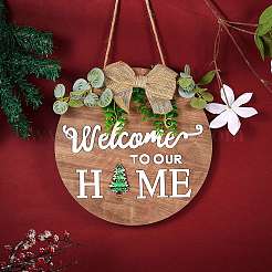 Натуральное украшение для двери из мдф для украшения входной двери&nbsp;HJEW-SZ0001-04