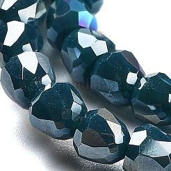 電気メッキガラスビーズセット  多面カット  鐘  ダークスレートグレー  4x3.5~4mm  穴：1mm  約98個/連  13.70''（34.8センチメートル）&nbsp;EGLA-D030-P4mm-B04