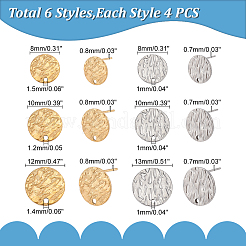 24 pieza de 6 estilos de accesorios para pendientes de acero inoxidable 304&nbsp;STAS-PH0004-56