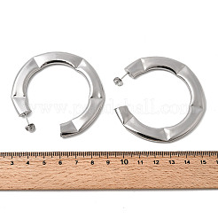 C-образные латунные серьги-гвоздики&nbsp;EJEW-K309-19P