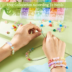 60шт 6 цвета прозрачные акриловые бусины&nbsp;TACR-TA0001-53