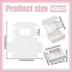 Складные креативные почтовые коробки из крафт-бумаги с видимым окном&nbsp;CON-WH0113-08A-03