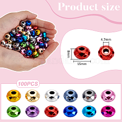 100 шт. УФ-покрытие акриловые европейские бусины&nbsp;OACR-UN0001-14