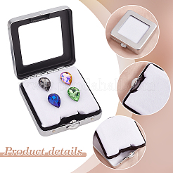 Scatole di visualizzazione diamantate sciolte in ferro rettangolare&nbsp;CON-WH0086-068B-02