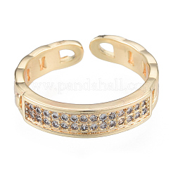 Кольца-манжеты из прозрачного кубического циркония с микропаве&nbsp;RJEW-N039-14