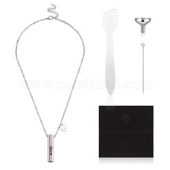 1 шт. ожерелье из нержавеющей стали 304 в форме колонны с прахом&nbsp;DIY-TA0010-07E