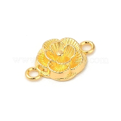チベットスタイルのリンク/コネクター  鉛フリー及びカドミウムフリー  花  ゴールドカラー  18.5x12x3mm  穴：2mm&nbsp;TIBEB-LF11373Y-G-FF