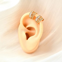 Латунные серьги-манжеты из прозрачного кубического циркония&nbsp;EJEW-F370-29G