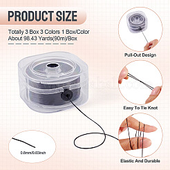3 caja de 3 colores de hilo elástico plano de cristal&nbsp;EW-TA0001-12C