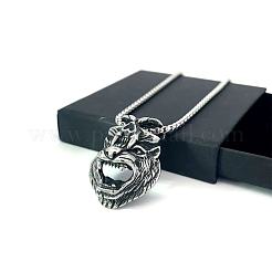 Ожерелья из нержавеющей стали с подвеской в виде черепа и головы волка для мужчин ZK3781