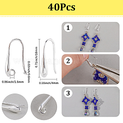20 пара латунных крючков для сережек с покрытием&nbsp;KK-SC0006-59S