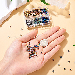 600 шт. набор двухцветных гальванизированных синтетических немагнитных гематитовых бусин&nbsp;G-TA0002-01