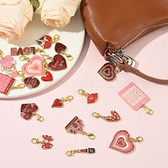 Подвесные украшения из эмали из сплава 12 шт.&nbsp;HJEW-FS00078-02