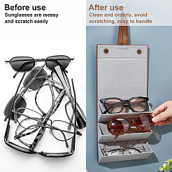 PU кожаный трапециевидный футляр для нескольких очков AJEW-WH0258-805A