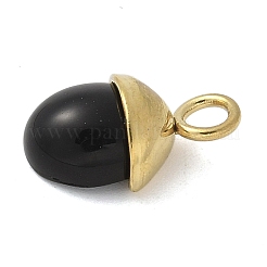 Подвески из окрашенной в черный цвет синтетической бирюзы STAS-L277-07G-02