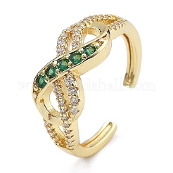 Кольца-манжеты для пальцев из латуни с микропаве из кубического циркония для женщин RJEW-M028-43G