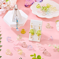 風鈴作り用アクリルビーズキャップ 28色 7個  マルチ花弁花  ミックスカラー  17.5~19x14~15mm  穴：2mm  4個/カラー&nbsp;TACR-TA0001-70