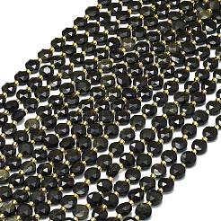 Естественный золотистый отлив обсидиан бисер пряди G-C116-A56-02