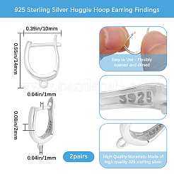 2 пара 925 сережек-колец из стерлингового серебра STER-BBC0007-14