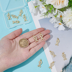 12 шт. Латунные подвески с микропаве ZIRC-BC0001-29