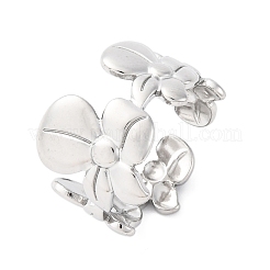 304ステンレススチールカフリング  花  ステンレス鋼色  15.5mm  内径: 調節可能&nbsp;RJEW-D306-25P