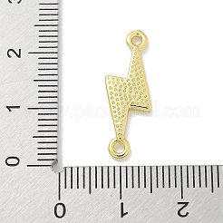 真鍮パヴェシェルコネクタチャーム  18KGP本金メッキ  ライトニング  23.5x7.5x2mm  穴：1.6mm&nbsp;KK-M300-10G-06
