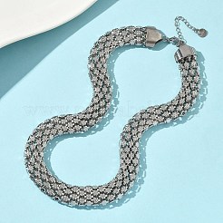 Ожерелья из цветочной сетки из нержавеющей стали 304 толщиной 13.5 мм NJEW-D333-01P