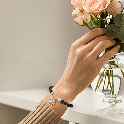 2 нити круглых бусин из натурального черного оникса (окрашенных и нагретых)&nbsp;G-SP0001-24