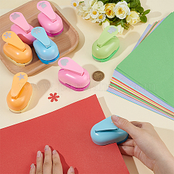 8 шт. двухцветных дыроколов из АБС-пластика и сплава для скрапбукинга и бумажных поделок&nbsp;DIY-WA0001-04