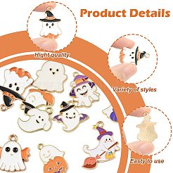 10шт 10 стиля хэллоуин тема сплава эмаль подвески&nbsp;ENAM-FS0003-86