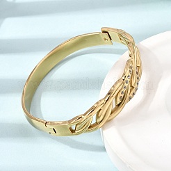 Bracciali rigidi da donna in acciaio inossidabile 304 con catena intrecciata e strass di cristallo.&nbsp;SA-CBA61B8-09G