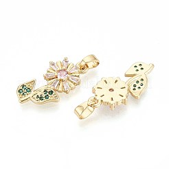 Латунные микро проложить кубического циркония подвески&nbsp;KK-T071-113G