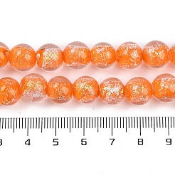 Ручная работа золотой фольги Lampwork бисер пряди LAMP-Q002-01F