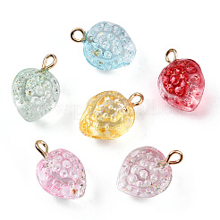 Прозрачный лак окрашенные стеклянные подвески GLAA-CJC0014-01