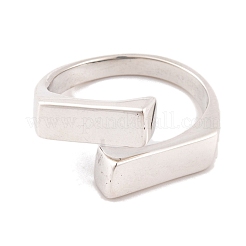 925 прямоугольное открытое кольцо из стерлингового серебра для женщин и мужчин RJEW-P105-03S