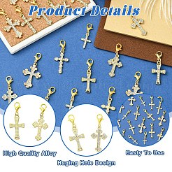 20 шт. 5 стильных подвесных украшений из сплава со стразами&nbsp;HJEW-YW00284