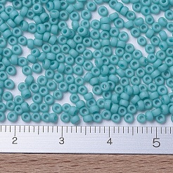 MIYUKIラウンドロカイユビーズ  日本製シードビーズ  （rr2029)マットオペークターコイズブルー光沢  11/0  2x1.3mm  穴：0.8mm  約1100PCS /ボトル  10 G /ボトル&nbsp;SEED-JP0008-RR2029
