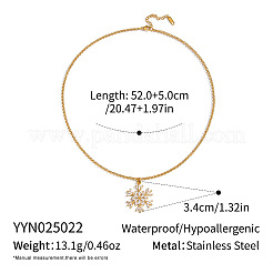 Минималистичные ожерелья с подвеской в виде белой снежинки из нержавеющей стали 304 для женщин NO8875