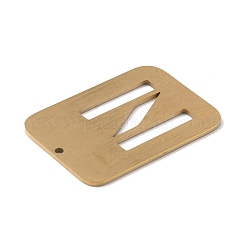 イオンプレーティング（IP）304ステンレスペンダント  アルファベットの長方形  中空  文字.n  32x22x1mm  穴：1.5mm&nbsp;STAS-K216-49N-G