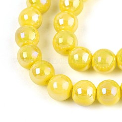 Гальванические непрозрачные стеклянные бусины&nbsp;GLAA-T032-P8mm-AB16