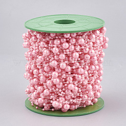 Абс пластика имитация жемчуга бисером отделка гирляндой&nbsp;AJEW-S071-01D