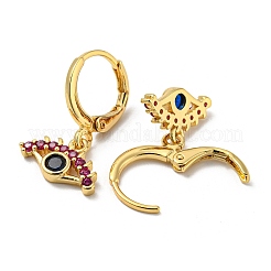 Серьги с подвесками из латуни с покрытием из настоящего 18-каратного золота EJEW-A033-09G-01