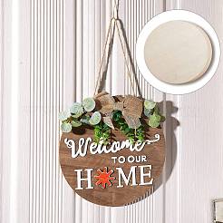 Tranches de bois non finies de forme ronde plate&nbsp;DIY-SZ0002-38