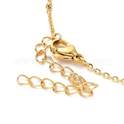 PVD-Vakuumbeschichtung 304 Edelstahl Ohrstecker und Anhänger Halskette Set&nbsp;LS-SJEW-C002-01G-G